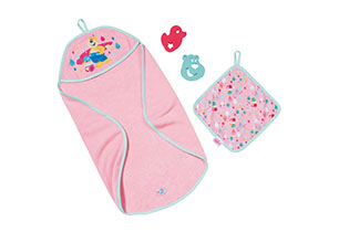 Baby Born Bath Hooded Towel Set